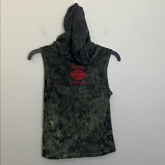 Harley Davidson Green Tie Dye Graphic Hoodie Girls Size Large - Picture 5 of 6